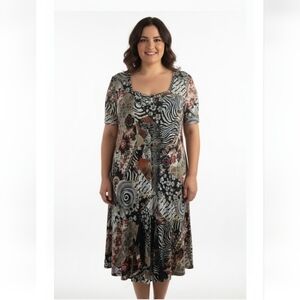 Émotions short sleeves ruffles dress, size XL